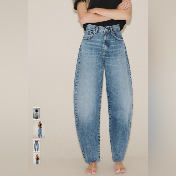 Zara High Waist Barrel Jeans - Picture 5 of 7